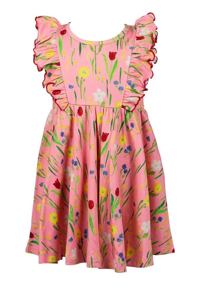 Proper Peony Pima Girls Pink Lola Floral Twirl Dress