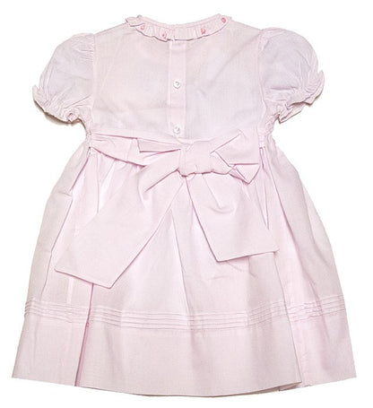 Feltman Brothers Baby Girls Smocked Rose Garden Dress with Puff Sleeves - Pink