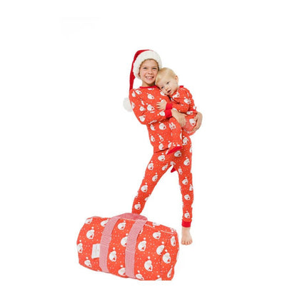 Sal & Pimenta Baby Boys Footie Christmas Pajamas - One Piece - Red Santa Glows