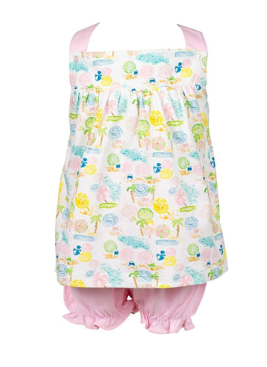 Proper Peony Pima Girls Ocean Club Bloomers Set