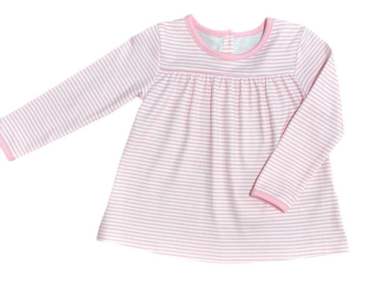 James & Lottie Girls Isla Knit Top - Light Pink Stripes