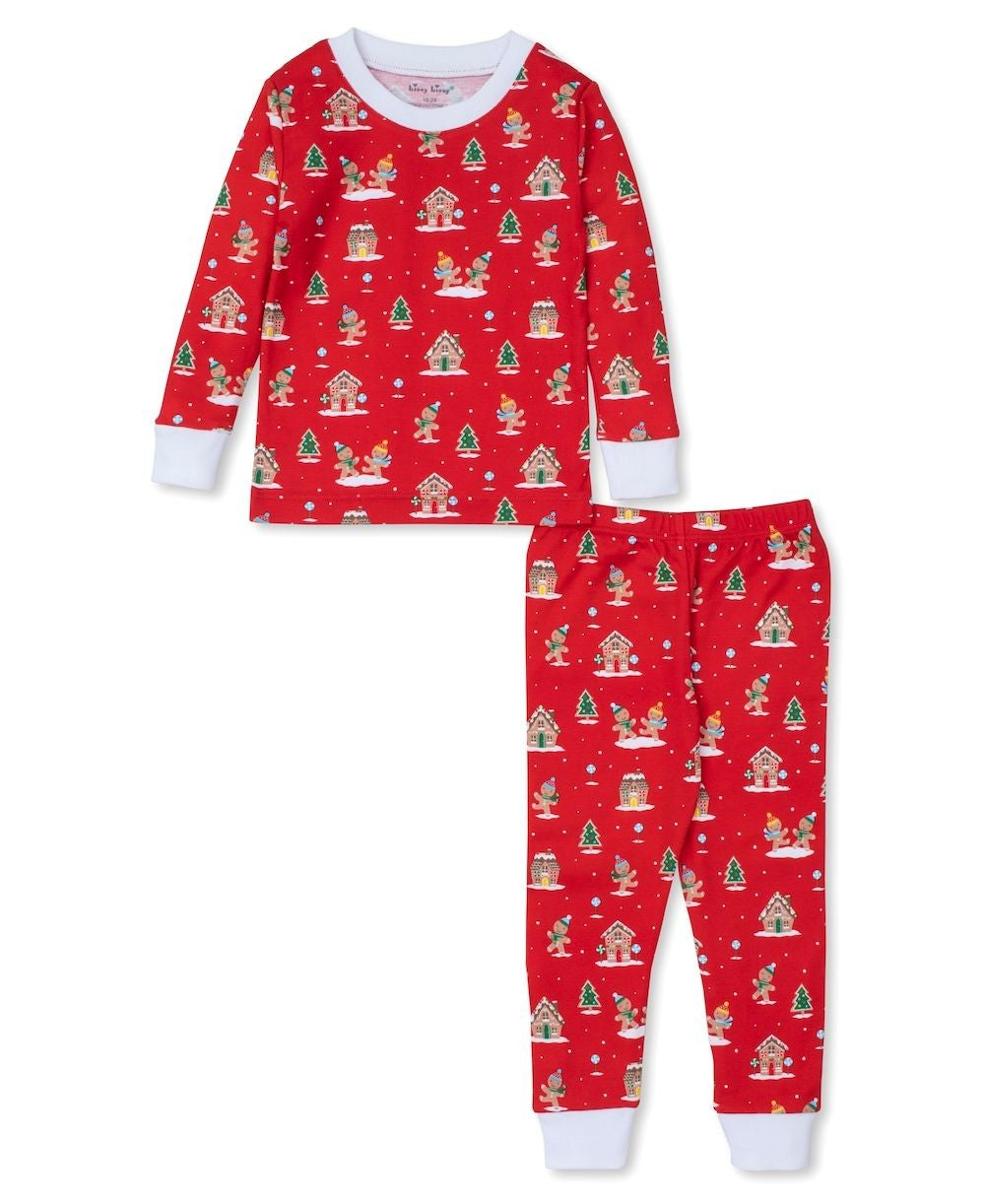 Kissy Kissy Snug Fit Pajamas - Red Christmas Gingerbread Joy