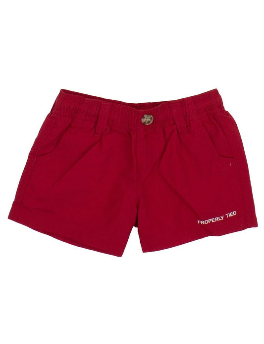 Properly Tied Boys Mallard Shorts - Crimson