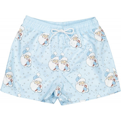 Sal & Pimenta Boys Swim Trunks - Santa Glows - Blue