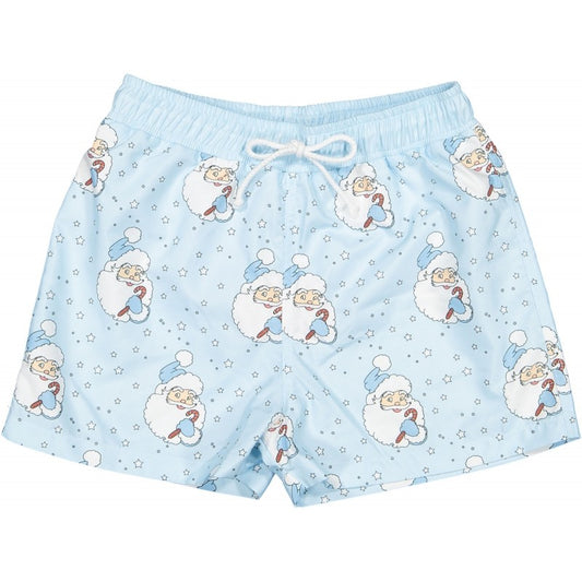 Sal & Pimenta Boys Swim Trunks - Santa Glows - Blue