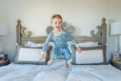 Lila & Hayes Boys Bradford Pajamas Set - Blue North Pole Express Train