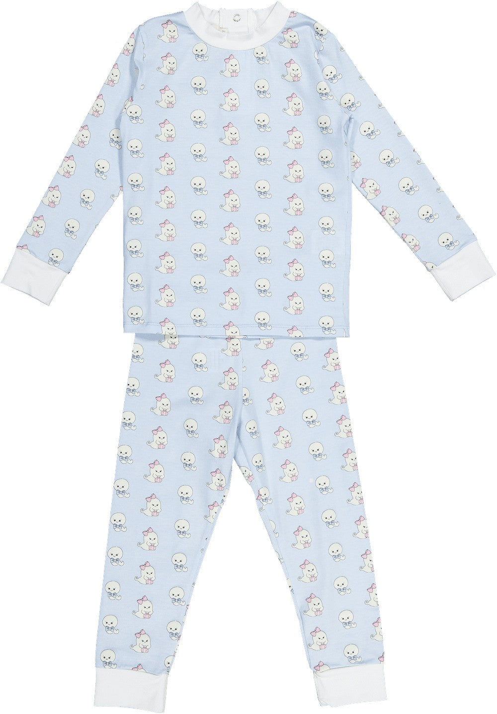 Sal & Pimenta Boys Halloween Pajamas - Glows in the Dark Ghosts - Blue
