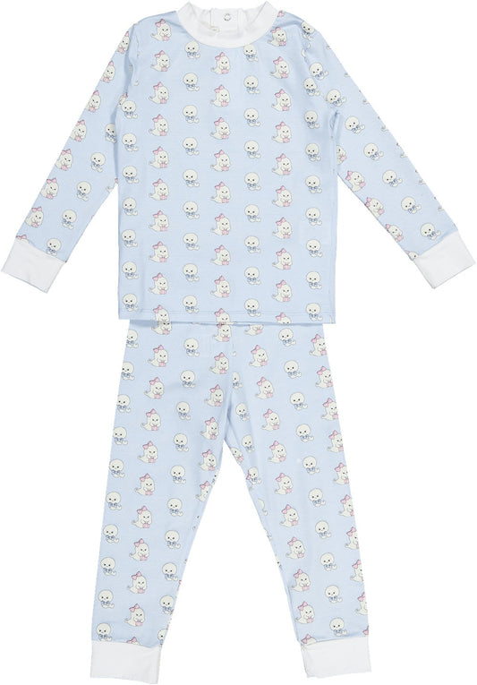 Sal & Pimenta Boys Halloween Pajamas - Glows in the Dark Ghosts - Blue
