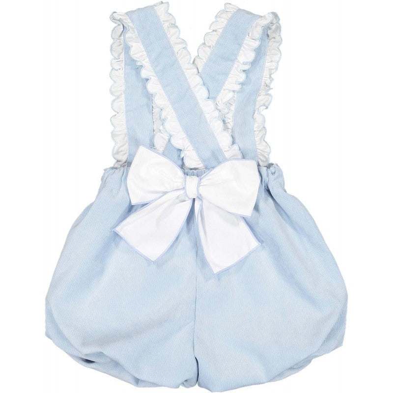 Sal & Pimenta Toddler Girls Bubbly Shorts Ruffle Overall - Blue Corduroy