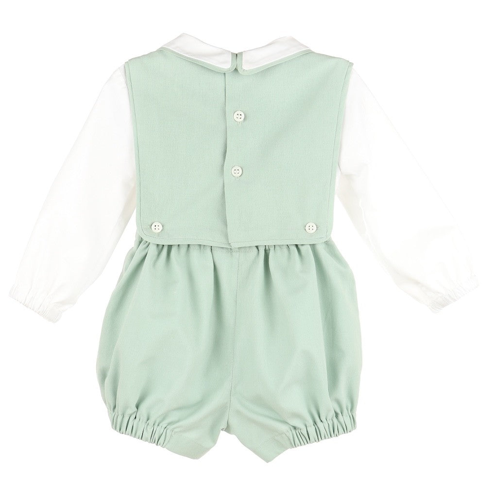 Sophie & Lucas Baby Boys Classic Poplin Overall with Shirt - Green