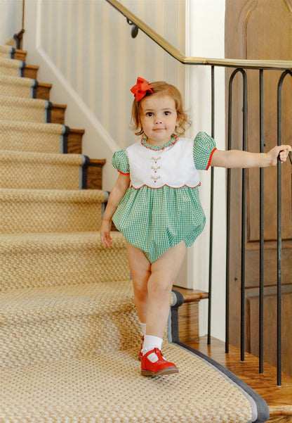 Proper Peony Baby Girls Green Remi Reindeer Bubble