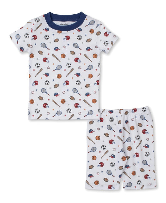 Kissy Kissy Boys Sports Lineup Short Pajamas Set by Kissy Kissy