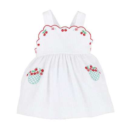 Sophie & Lucas Girls Summer Berries Sun Dress - White