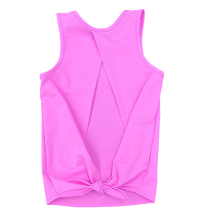 Be Elizabeth by James & Lottie Girls Athleisure Tie Back Top - Cotton Candy Pink