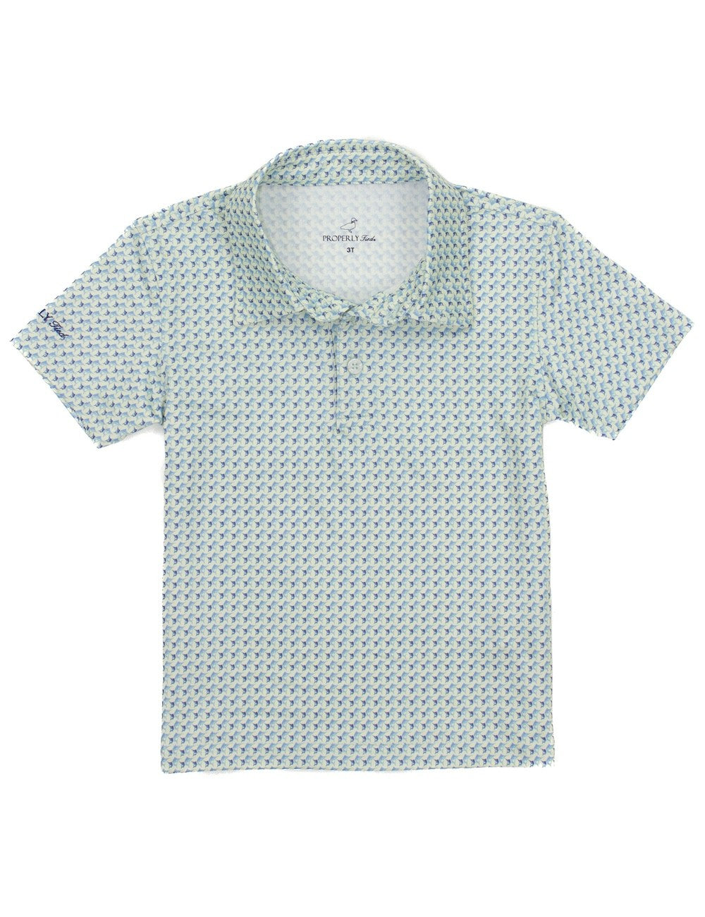 Properly Tied Boys Inlet Polo - Blue Marlin Fish