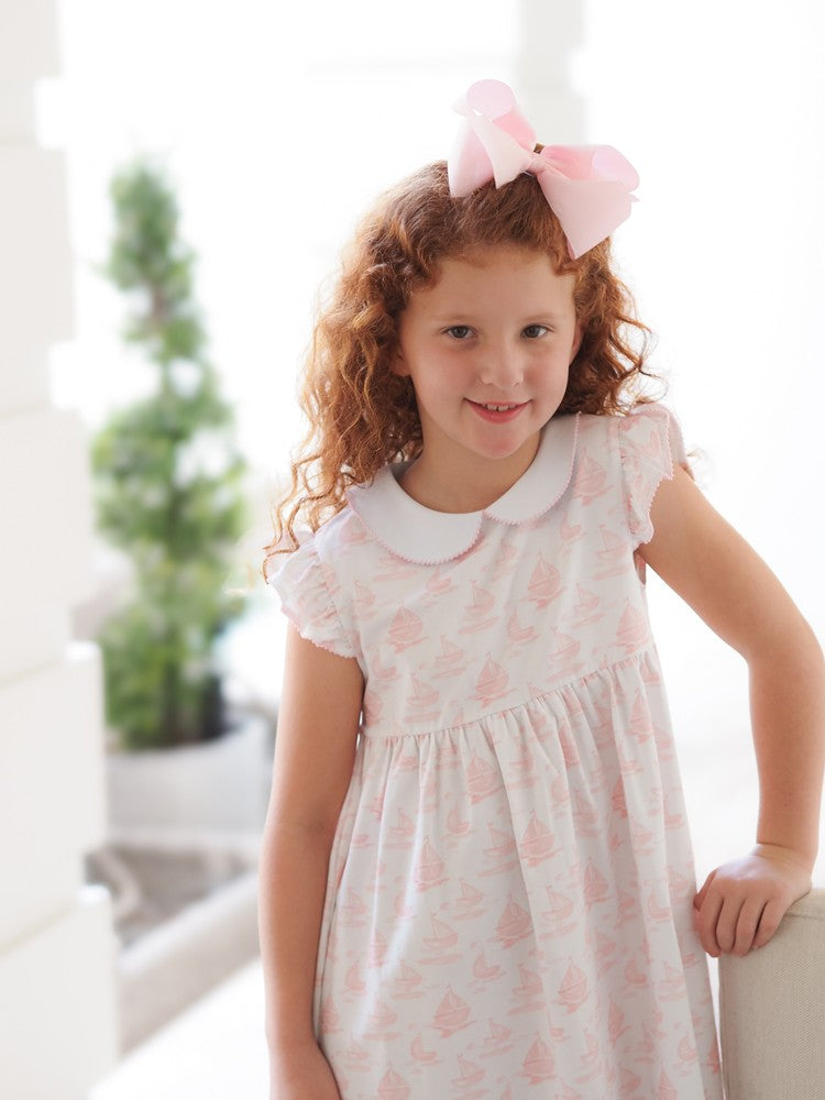 Cypress Row Girls Pink Sailboats Grayton Beach Dress