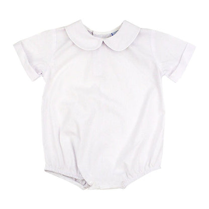 The Bailey Boys White Piped Shirt Onesie - Short Sleeves - Boys