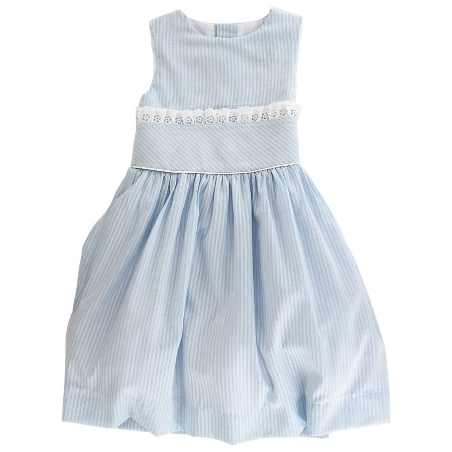 Bailey Boys Girls Sleeveless Dress with Sash - Dressy Blue Skylight Stripe