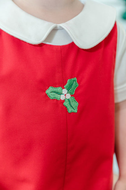 Proper Peony Baby / Toddler Boys Red Holiday Holly Jon Jon