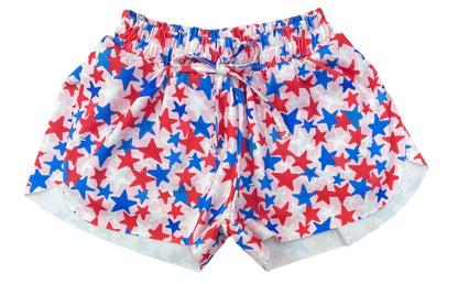 Be Elizabeth by James & Lottie Girls Butterfly Shorts - Patriotic Stars