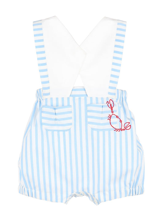 Sophie & Lucas Baby Boys Blue Stripe Nautical Captain Sunsuit