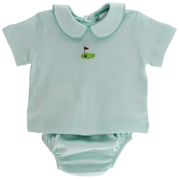 Bailey Boys Baby Diaper Set - Green Golf Hole Flag