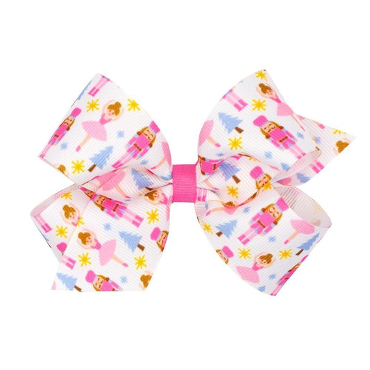 Wee Ones Girls Hair Bow on Clip - Nutcracker Ballet - Pink