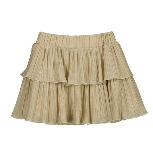 Abel & Lula Girls Golden Pleated Knit Tiered Skirt