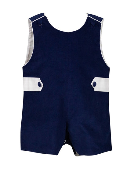 Proper Peony Boys Jon Jon with Tabs - Hazel - Navy Blue Corduroy