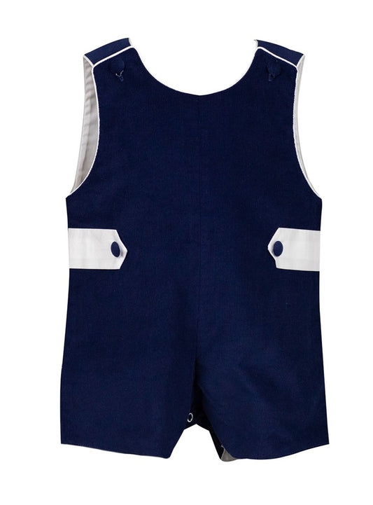 Proper Peony Boys Jon Jon with Tabs - Hazel - Navy Blue Corduroy