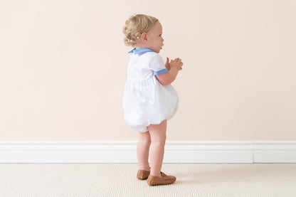 La Boutique by Dondolo Baby Boys White Bubble - Simon - Blue Tabs