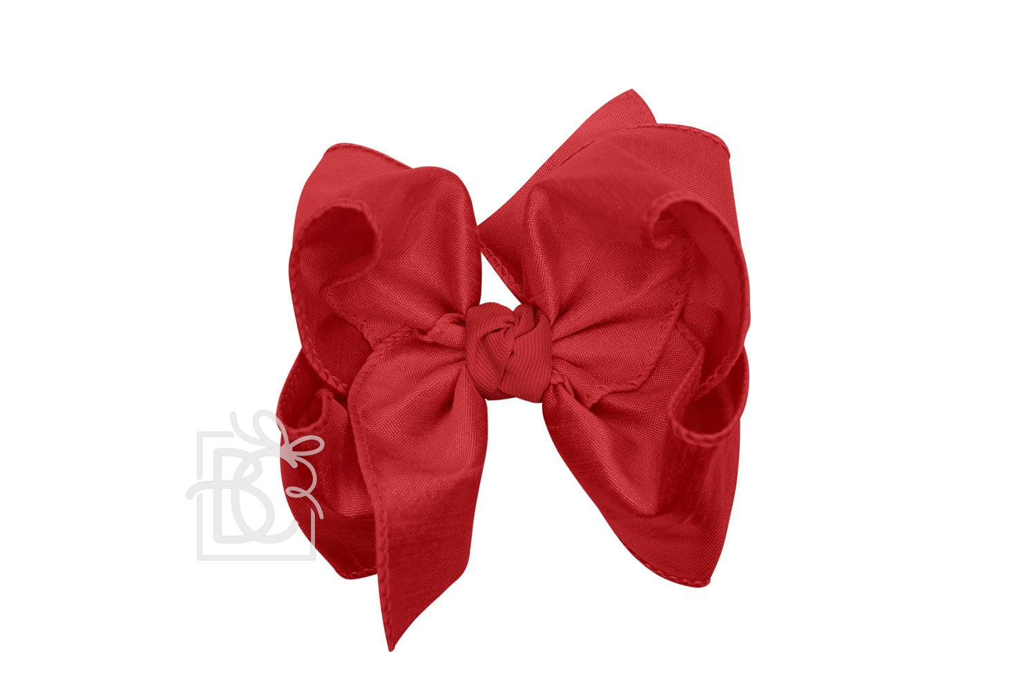 Beyond Creations Girls Double Knot Bow on Clip - Silk Ribbon - Cranberry