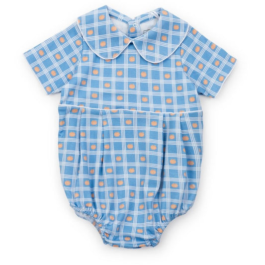 Lila & Hayes Baby Boys Palmer Bubble - Blue Pumpkin Plaid