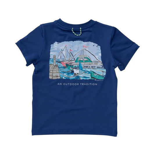 Prodoh Boys Set Sail Blue Shirt - Sailboats Harbor Art by Prodoh