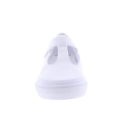 Footmates Girls Shoes - Drew Vulcanized Canvas Mary Janes - White