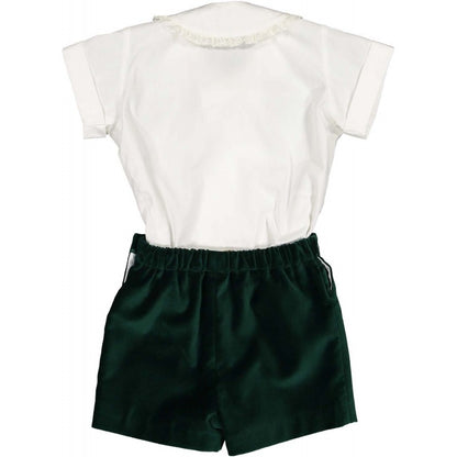 Sal & Pimenta Baby / Toddler Boys Dressy Set - Royal Emerald Green Velvet