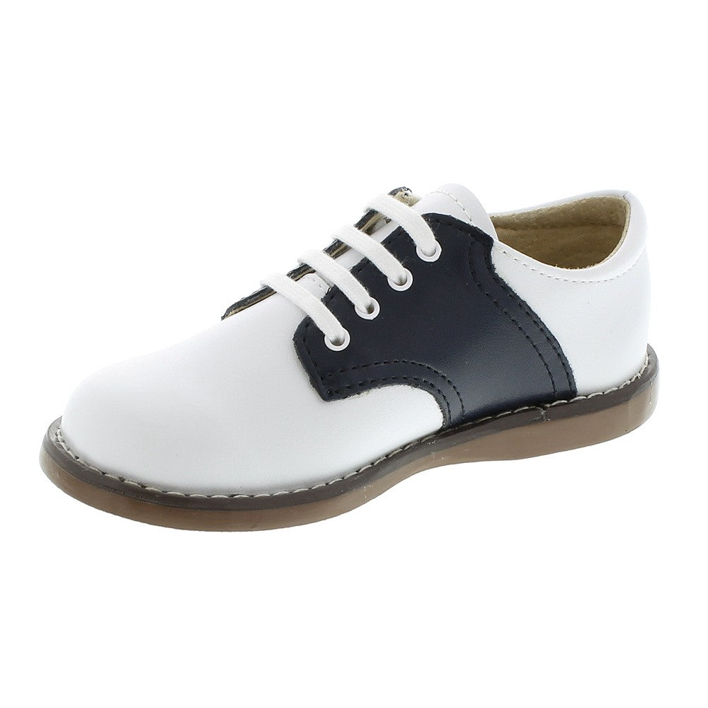 Footmates Childrens Shoes - Cheer Saddle Oxford - White / Navy Blue
