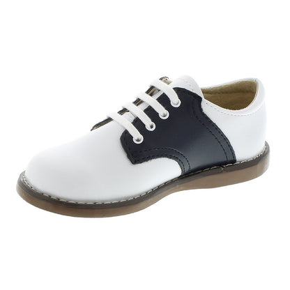 Footmates Childrens Shoes - Cheer Saddle Oxford - White / Navy Blue