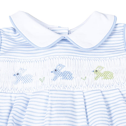 Magnolia Baby Boys Blue Hoppity Hop Bunny Classics Smocked Bubble