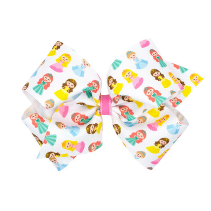 Wee Ones Girls Hair Bow on Clip - Princess Print