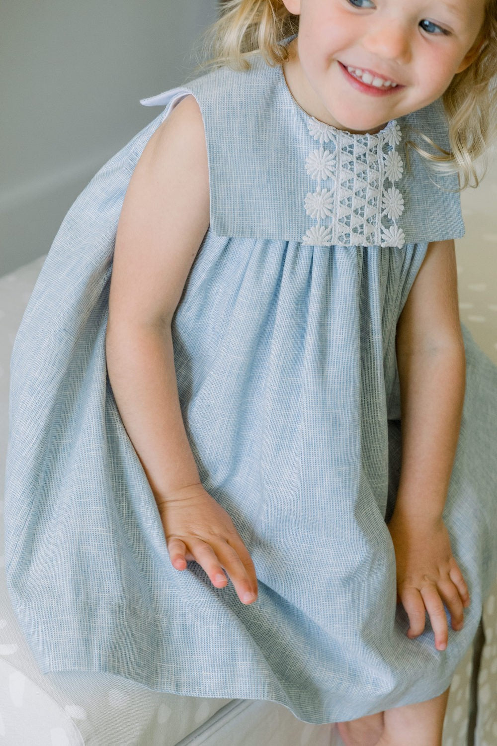 Bailey Boys Girls Sleeveless Float Dress - Dove Blue Windsong Linen Best Dressed Child Bailey Boys Girls Sleeveless Float Dress - Dove Blue Windsong Linen Best Dressed Child