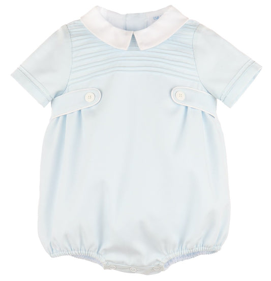 Luli & Me Baby Boys Bubble with Tabs - Light Blue by Luli & Me