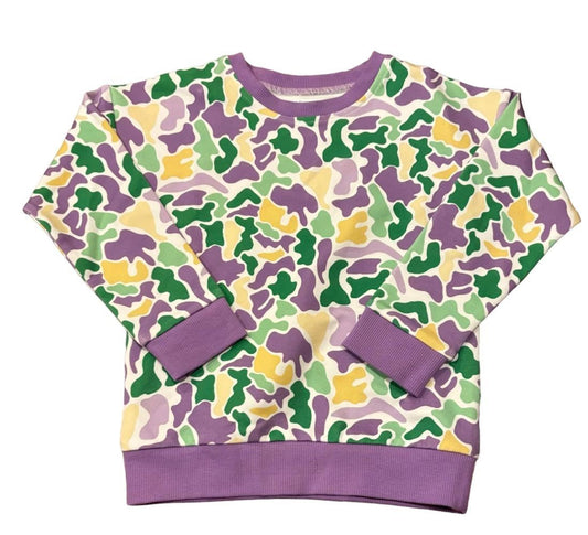 LuLu BeBe Kids Mardi Gras Camo Sweatshirt by LuLu BeBe