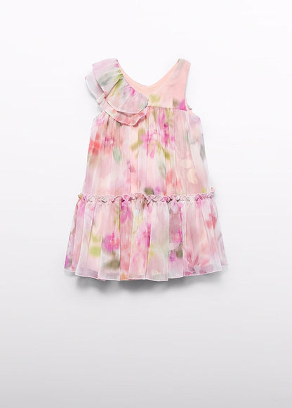 Abel & Lula Girls Pastel Watercolors Floral Dress - Ruffle