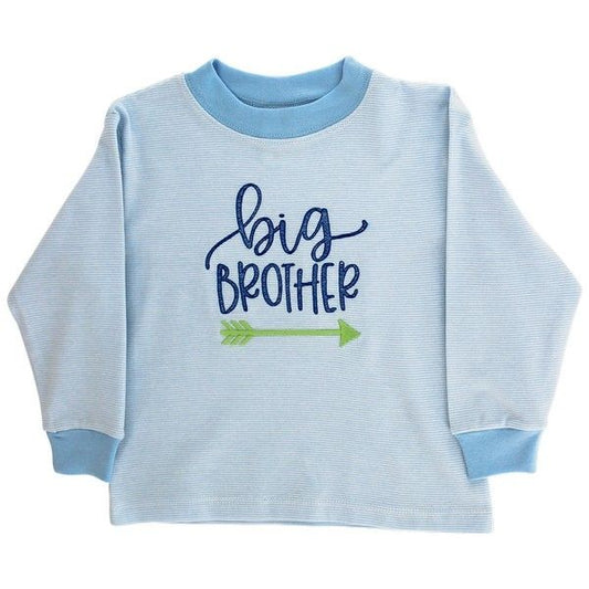 Bailey Boys Toddler Big Brother Shirt - Blue Stripes