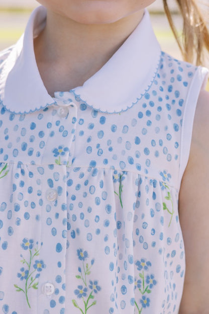 Proper Peony Girls Blue Forget Me Not Sleeveless Dress