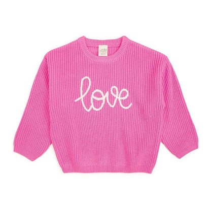 Sweet Wink Girls Pink Love Valentine's Day Knit Sweater
