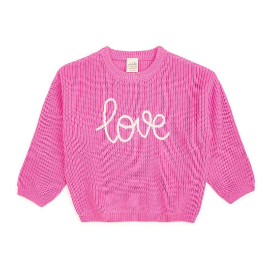 Sweet Wink Girls Pink Love Valentine's Day Knit Sweater