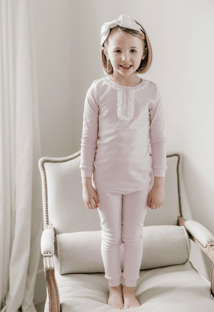 Lila & Hayes Girls Alden Pajamas Set - Light Pink