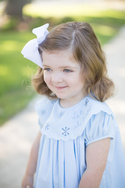 Proper Peony Girls Dress - Blue Let It Snow